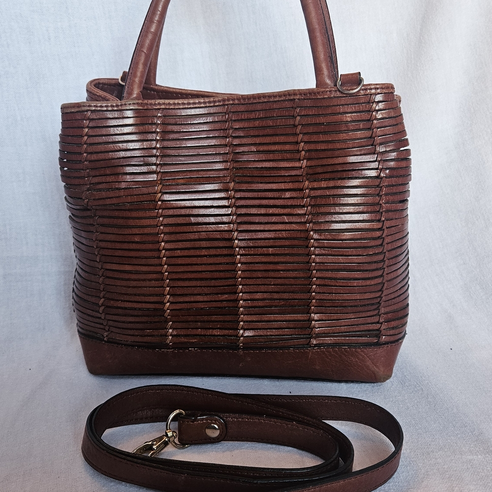 Valerie Stevens Leather Woven Tote